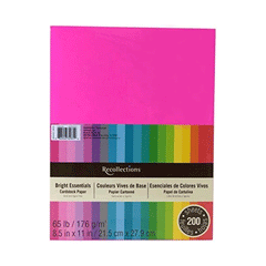 Recollections Bright Essentials Cardstock Paper Sheets 200s