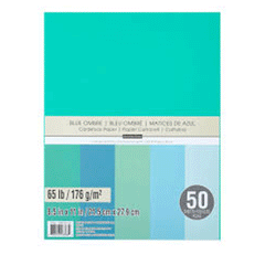 Recollections Blue Ombre Cardstock Paper Sheets 50s