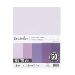 Recollections Purple Passions Cardstock Paper Sheets 50s