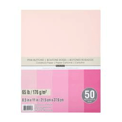 Recollections Pink Buttons Cardstock Paper Sheets 50s