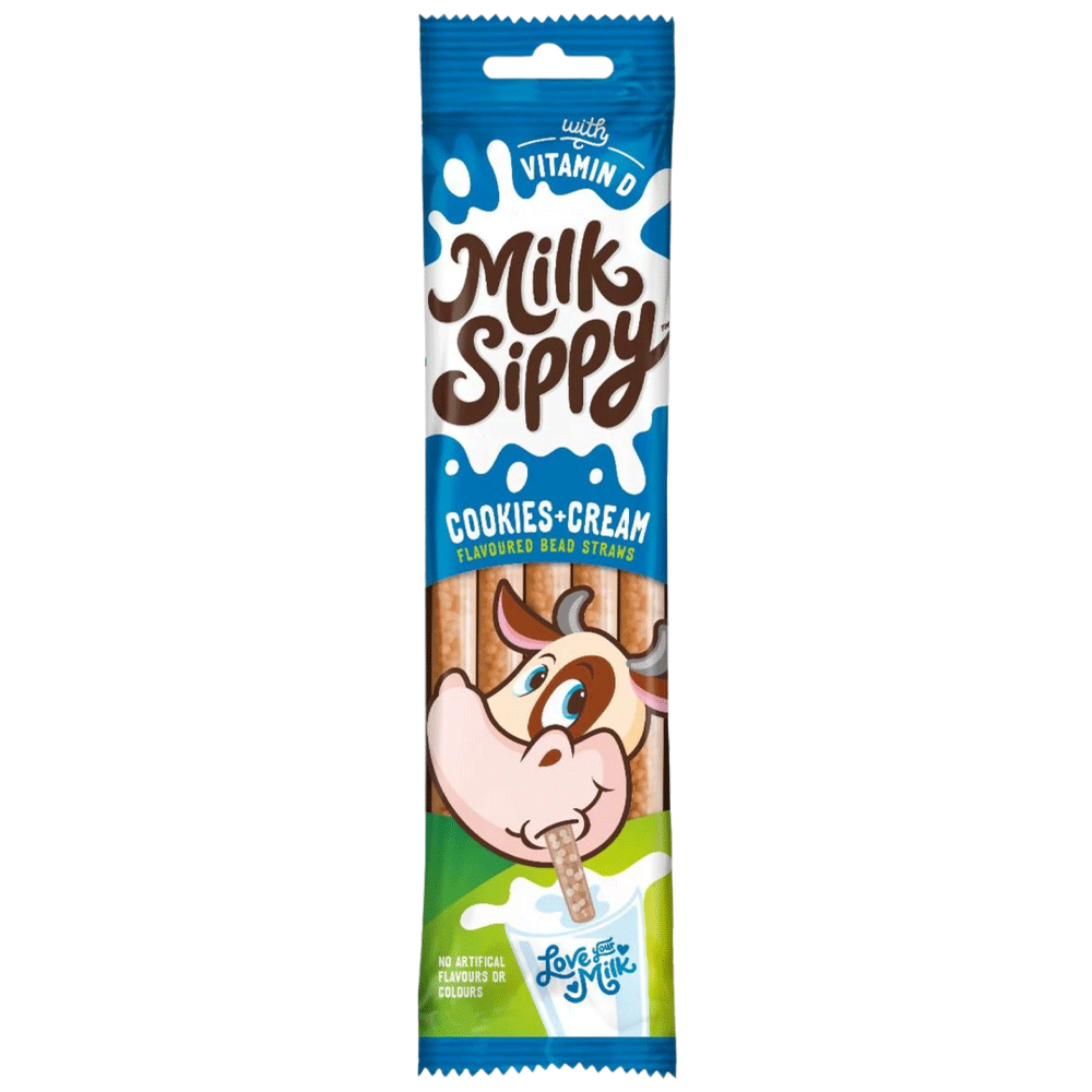 Milk Sippy Bead Straws Cookies+Cream 30g