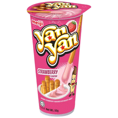 Meiji Yan Yan Creamy Strawberry Flavour Biscuit 50g