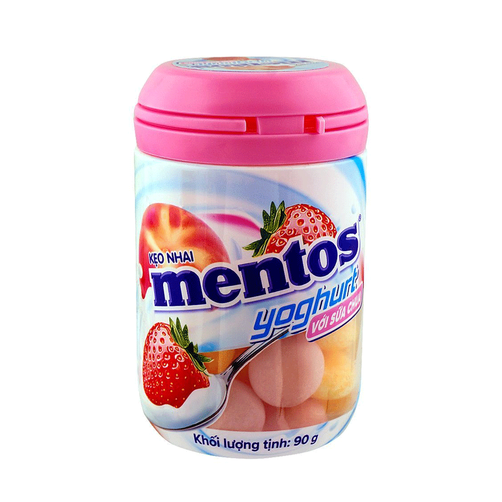 Mentos Yoghurt Flavour Chewing Gum 90g