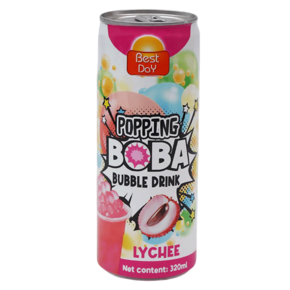 Best Day Popping Boba Lychee Bubble Drink 320ml