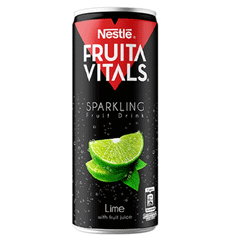 Nestle Fruita Vital Sparkling Fruit Drink Lime & Lemon Can 250ml