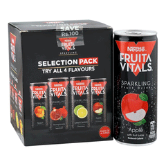 Nestle Fruita Vitals Sparkling 4 Flavours Can Selection Pack