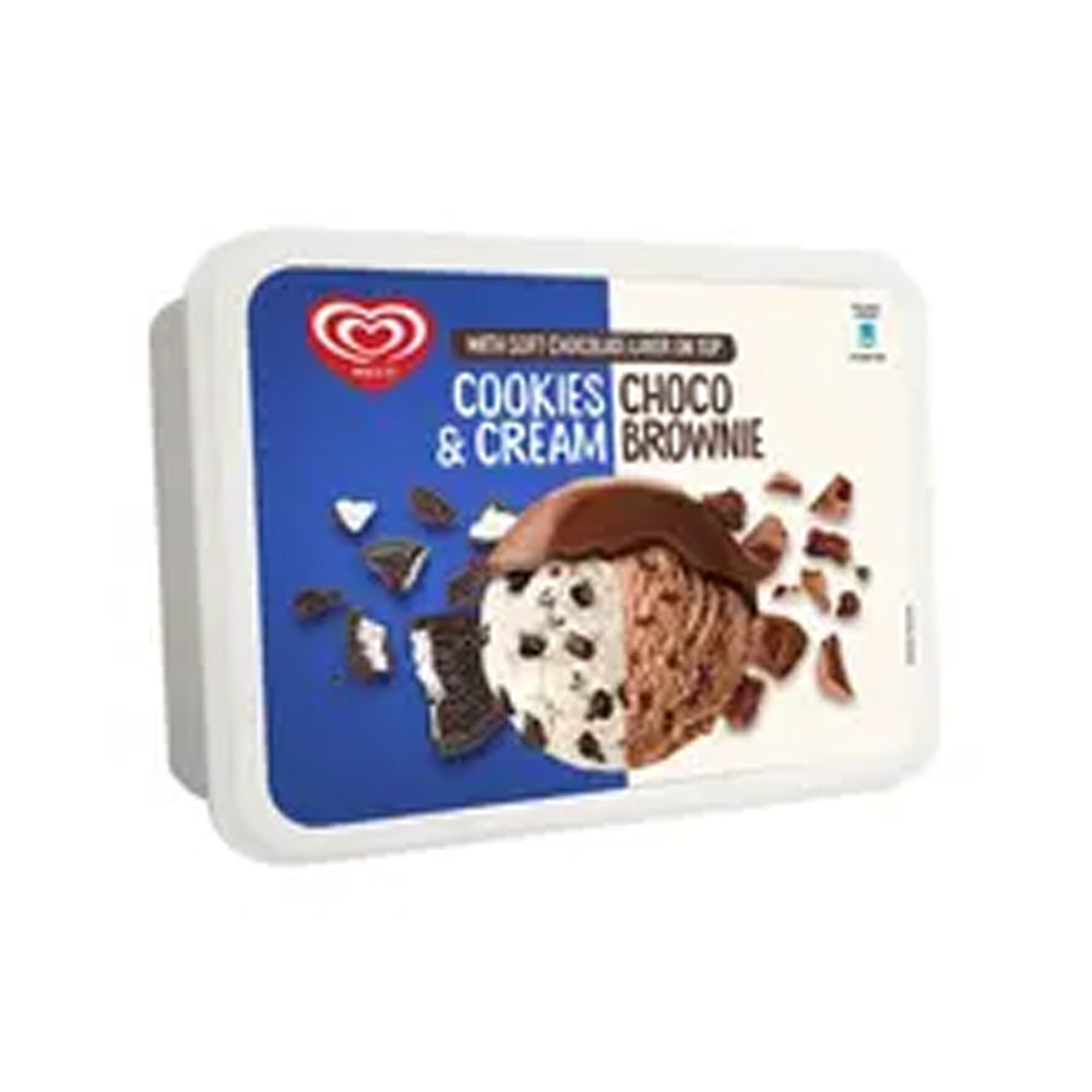 Walls Cookies Choco & Cream Brownie Tub 1.4L