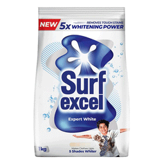 Surf Excel Expert White Detergent Powder 1kg + FREE SHIRT