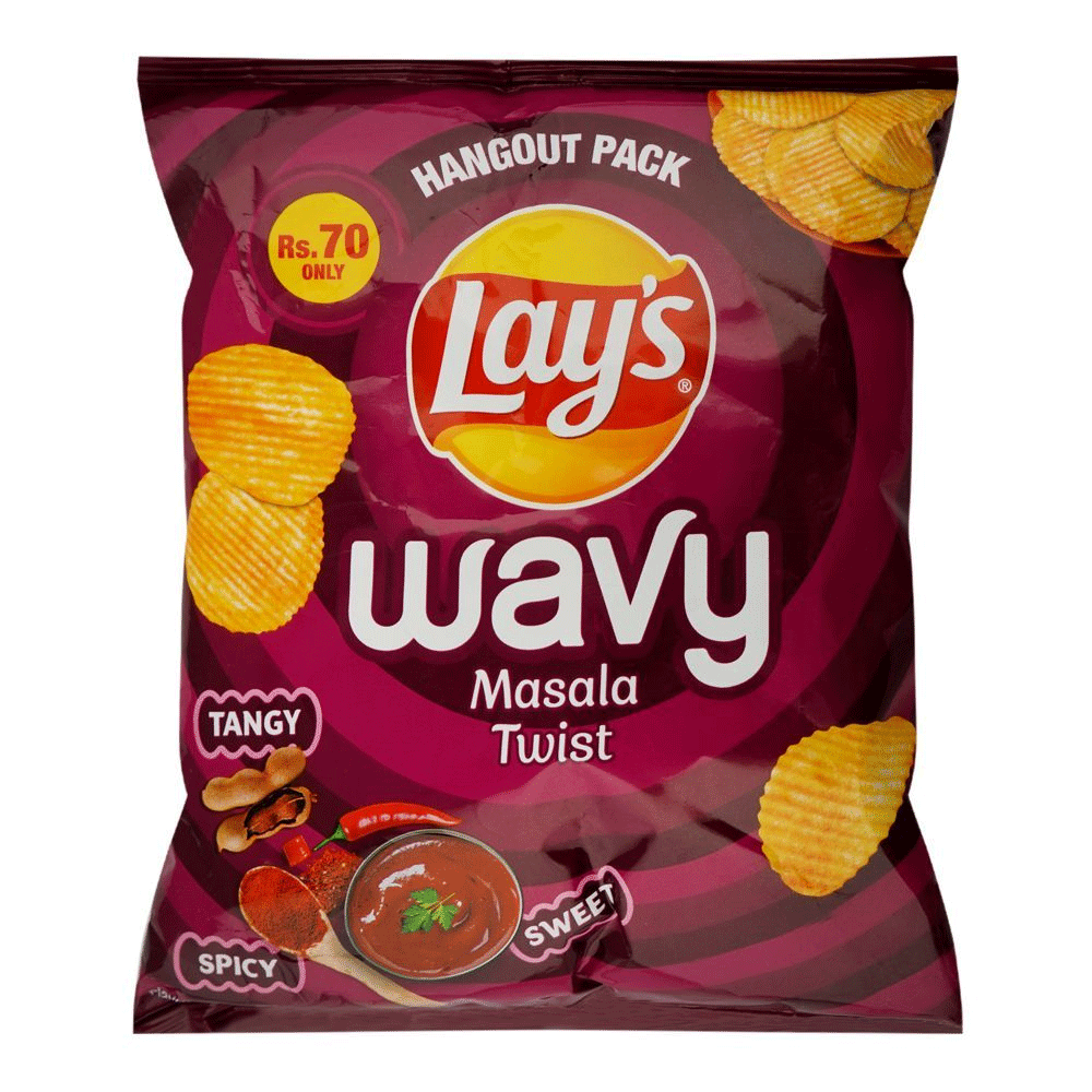 Lays Wavy Masala Twist Chips 45g