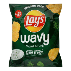 Lays Wavy Yogurt & Herb Extra Flavored Chips Rs70
