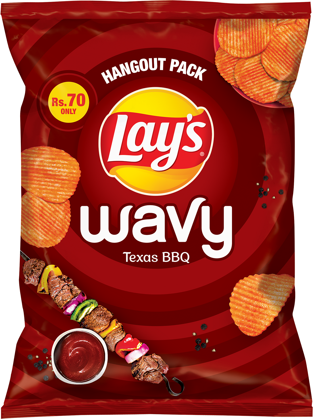 Lays Wavy Texas Bbq Chips 40g