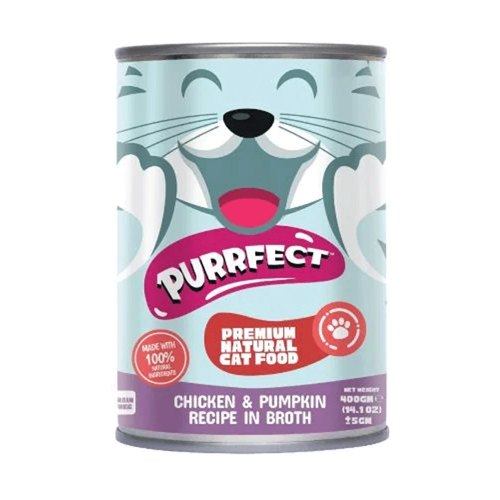 Waggles Purrfect Chicken & Pumpkin Cat Food Tin 400g
