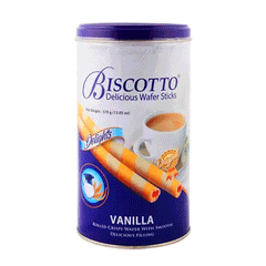 Biscotto Wafer Sticks Vanilla Tin 125g