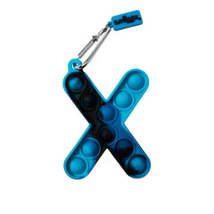 Smiggle Key Ring Alpha Poppies Letter X Blue