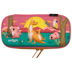 Smiggle Pencil Case Hard Top Animal Kingdom Pink & Green