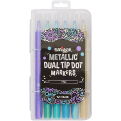 Smiggle Metallic Dual Tip Dot Markers 12s