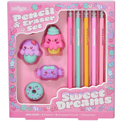 Smiggle Pencil & Eraser Set Sweet Dreams Pink