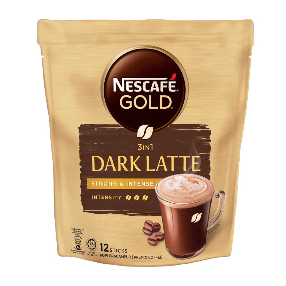 Nescafe Gold 3in1 Dark Latte Coffee 12x34g