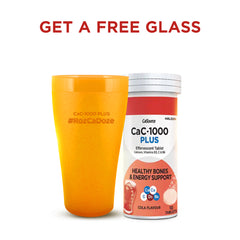 CaC-1000 Plus Cola Effervescent Tablets - 10s Tablets + FREE GLASS