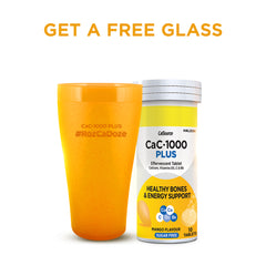 CaC-1000 Plus Mango Sugar Free Effervescent Tablets - 10s Tablets + FREE GLASS