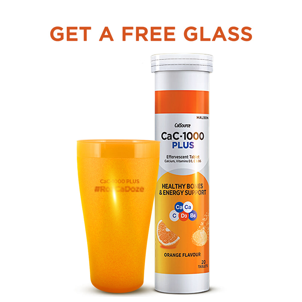 CaC-1000 Plus Orange Effervescent Tablets - 20s Tablets + FREE GLASS