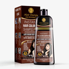 Hair Energy Instant Hair Coloring Shampoo+conditioner (brown) 250 Ml