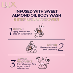 Lux Body Wash Soft Rose French Rose & Almond Oil With Loofah 250ml