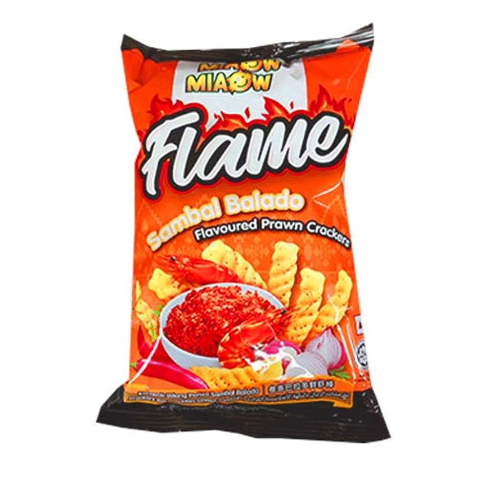 Miaow Miaow Flame Sambal Balado Prawn Crackers 50g
