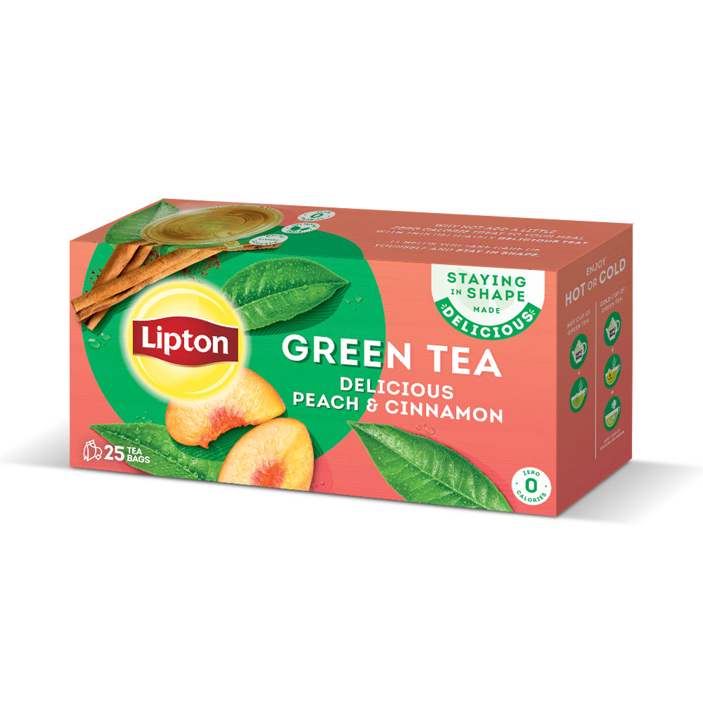 Lipton Green Tea Peach & Cinnamon Tea Bags 25s
