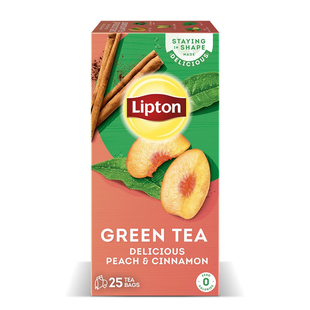 Lipton Green Tea Peach & Cinnamon Tea Bags 25s