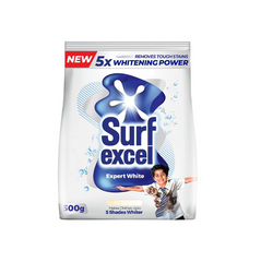 Surf Excel Expert White Detergent Powder 500g + FREE SHIRT