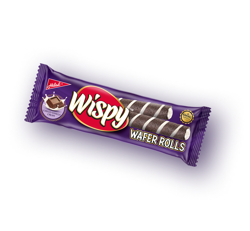 Hilal Wispy Crispy Chocolate & Vanilla Wafer Rolls 2s