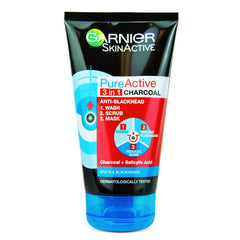 Garnier Face Wash Pureactive Charcoal 3in1 50ml