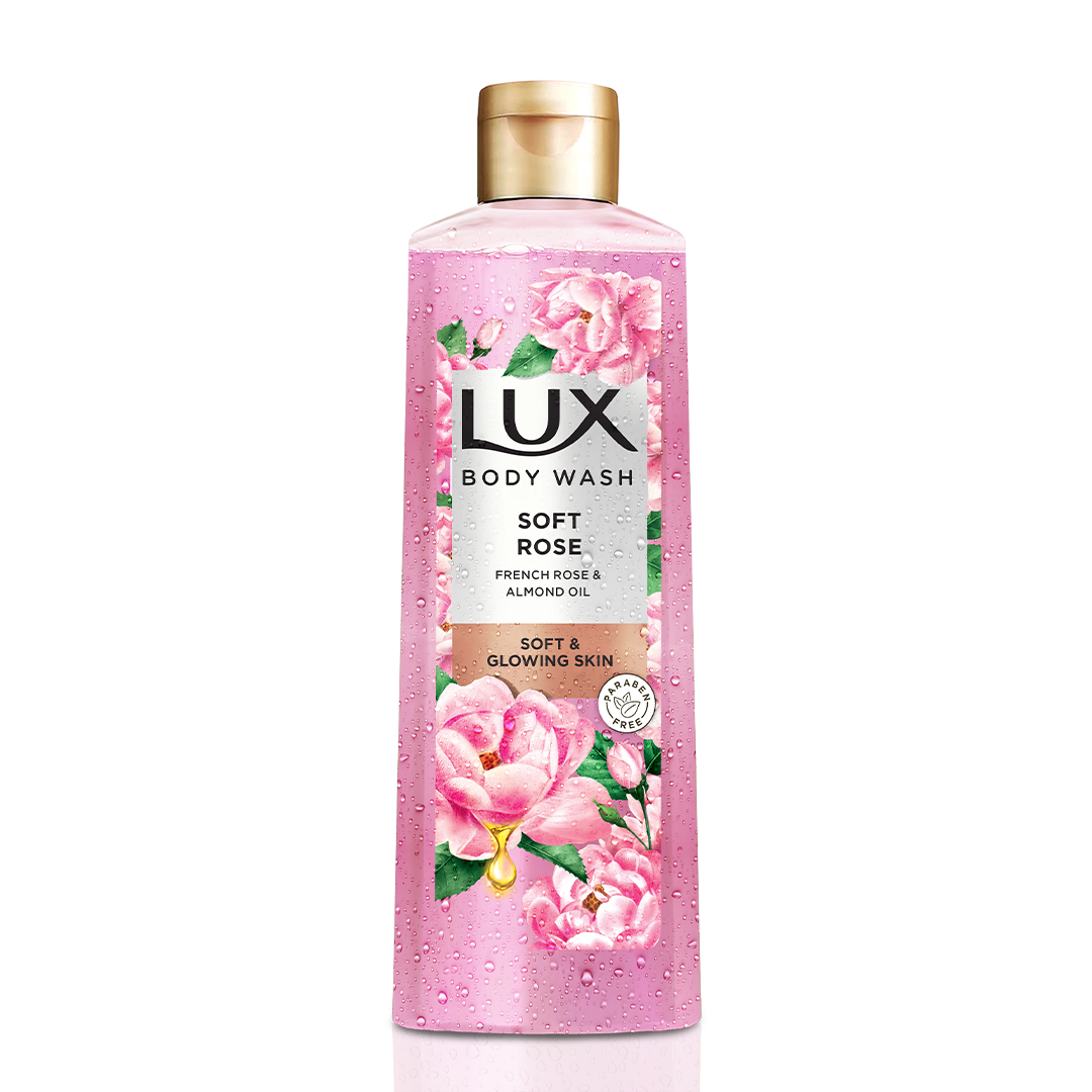 Lux Body Wash Soft Rose French Rose & Almond Oil With Loofah 250ml