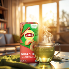 Lipton Green Tea Peach & Cinnamon Tea Bags 25s