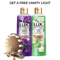 Lux Body Wash Magical Orchid + Aloe Vera 250ml - FREE Vanity Light