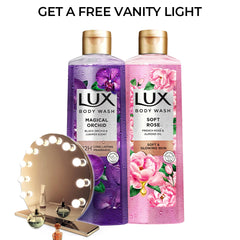Lux Body Wash Magical Orchid + Soft Rose 250ml - FREE Vanity Light