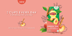 Lipton Green Tea Peach & Cinnamon Tea Bags 25s