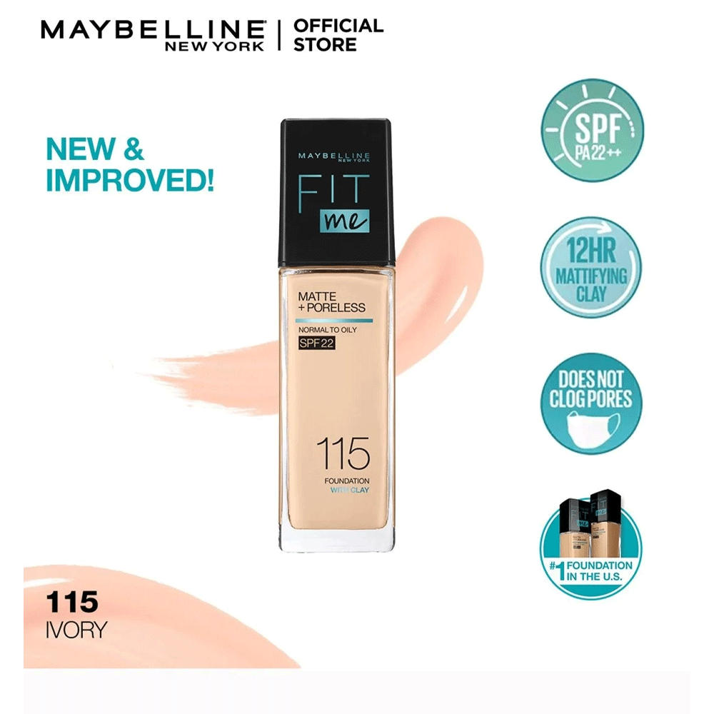 Maybelline Fit Me Foundation With Clay 115 Springs Stores Pvt Ltd maybelline-fit-me-foundation-with-clay-115-springs-stores-pvt-ltd