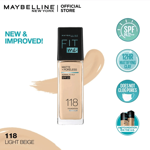 Maybelline Fit Me Foundation With Clay 118