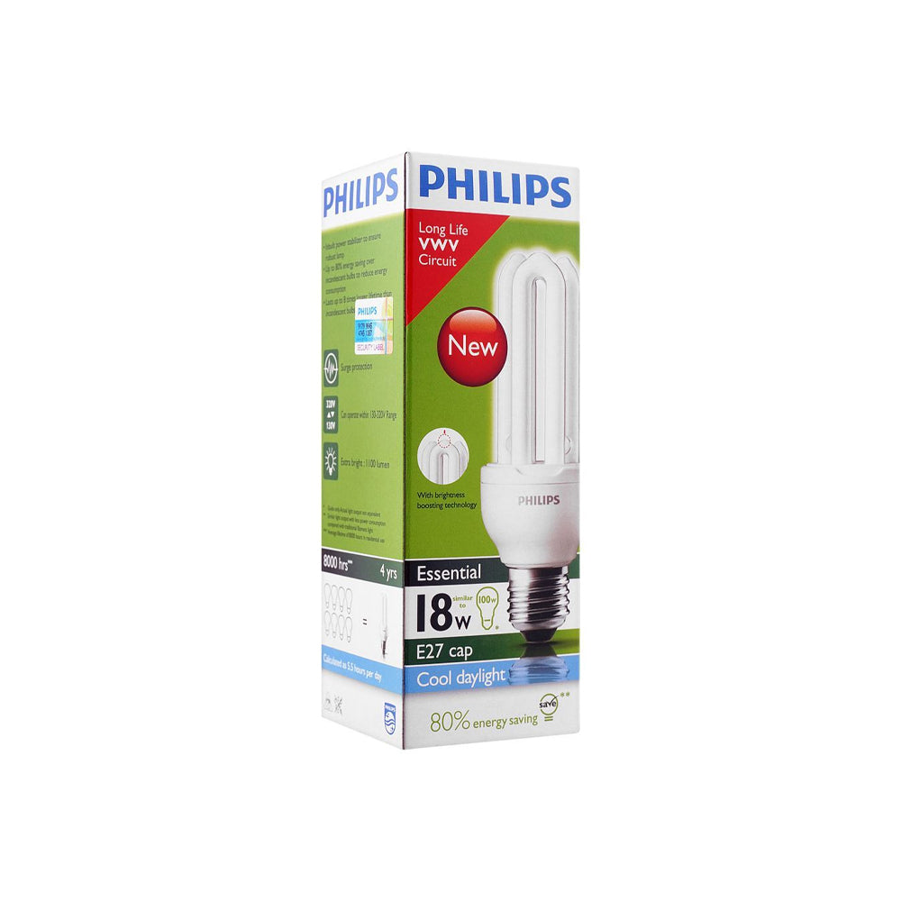 Philips W/White 18w E27 Cap