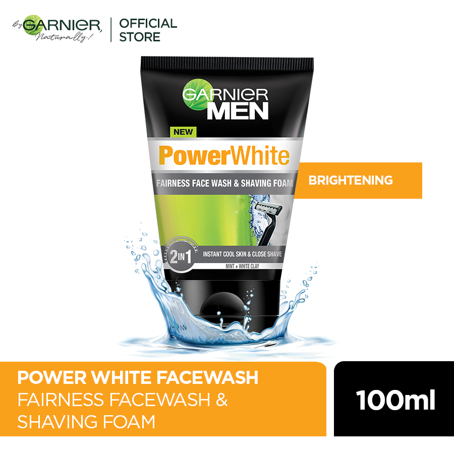 Garnier Men Power White Face Wash & Shaving Foam 100ml